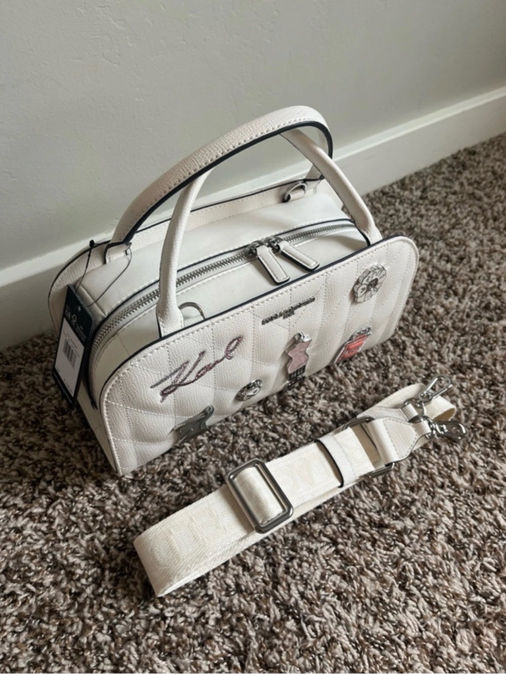 Karl Lagerfeld Maybelle Satchel with Pins - Picture 6 of 11